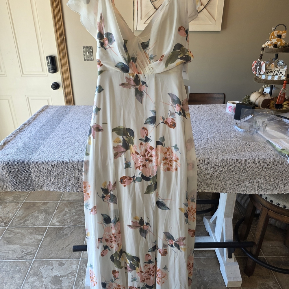 Jenny Yoo White Floral Maxi Dress